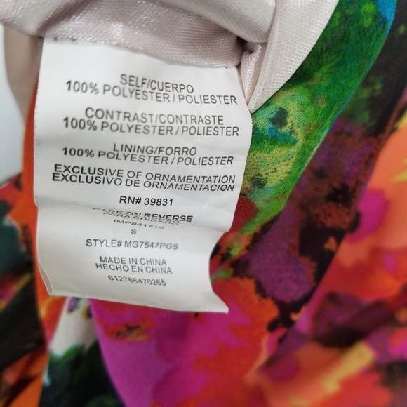 Margo & Sebastian Pink Pleated Floral Mini Dress - Picture 6 of 6